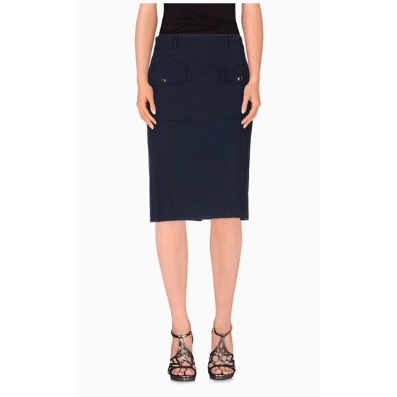 Jo No Fui Women's Midnight Blue Pockets Cotton Pockets Pencil Skirt Sz M Italy - Picture 1 of 14